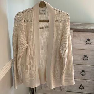 Abercrombie Crocheted White Sweater, Size M